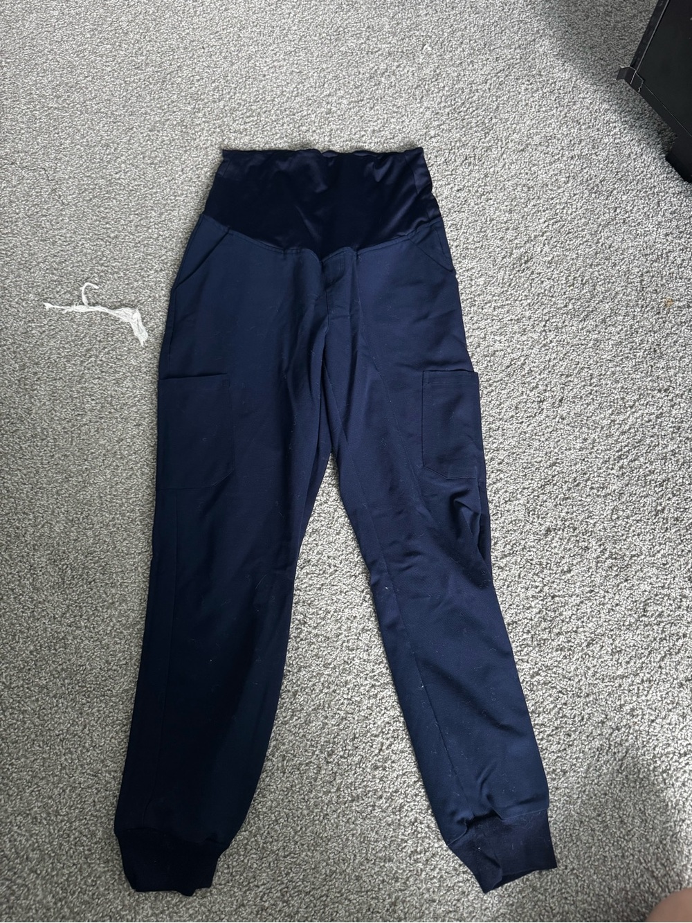 High-Waist Navy Maternity Jogger Scrub Pants